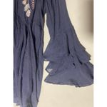 Umgee  Blue  Embroidered  Boho Bell Sleeve Crew Neck Women's Size M Shift Dress Photo 5
