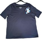 Lane Bryant Dark Navy Blue V-Neck Tee With Hibiscus flower Size 18/20 Photo 0