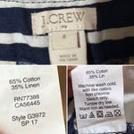 J.Crew  Factory Cotton Linen Sailor Nautical Stripe Pants Navy Blue White 6 Photo 7