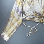 Young Fabulous and Broke Young Fabulous Broke Tie Front Blouse Long Sleeve Purple Yellow Small TOP ONLY Photo 3