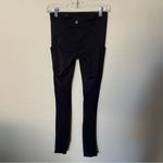 Athleta Black Ultimate Run 7/8 Tight Mesh Ankle Zip Leggings Photo 14