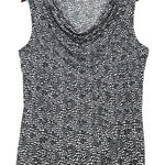 Calvin Klein Calvin‎ Klein 0X Plus Cowl Neck Sleeveless Top Black White Geometric Work Formal Photo 0