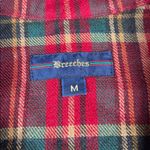 Breeches Women's 100% Wool, Full Zip Red Plaid Fringe Shacket, Size Medium Photo 4