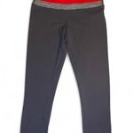 Lululemon Athletica Run Inspire Crop 21” Leggings Graphite Grey Red Size 6 Photo 0