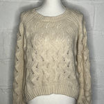 Urban Outfitters Coincidence & Chance Cream Crewneck Knit Sweater Size Large Green Photo 0
