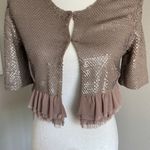 BCBGMAXAZRIA NWT BCBG Sequin Embellished Jacket with Ruffle Hem Size S Photo 1