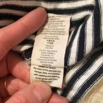 We The Free  Black/Ivory Striped Lightweight Sweater EUC Sz M Cotton 3/4 Sleeve Photo 5