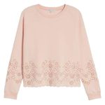 Rebecca Minkoff Morgan Scalloped Eyelet Pullover Sweatshirt in Light Pink Photo 5