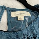 Francesca's Francesca’s Teal Blue Lace Overlay Short Sleeve Lined Festival Dress Photo 4