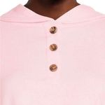 No Boundaries No Bounderies ' Junior'Henley Hooded Pull Over Sweatshirt - Large Starlight Pink Photo 3