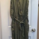 Aerie  (American Eagle) Green Military Belted Cozy Jumpsuit, Size Small Photo 4