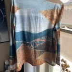 Misook MISSLOOK boho earthy landscape long sleeve top Photo 6