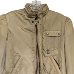 Diesel Vtg Y2K  Tan Nylon Bomber Zip Jacket‎ Sz L Sherpa Lined Military Utility Photo 4