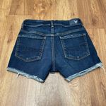American Eagle  Women Hi-Rise Shortie Blue Jean Shorts Dark Wash Raw Hem Cuff 6 Photo 1