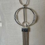 Sweet Lola silver tone long circle tassel necklace Photo 1