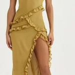 House Of CB  Pixie Olive Ruffle Maxi Dress Size XS Photo 0