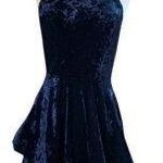 B Darlin  velvet mini dress with ruffle hem and halter top Photo 1