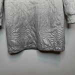 ZARA  Quilted Shimmer Sweatshirt Dress Balloon Sleeves Gray to Silver Size Small Photo 1