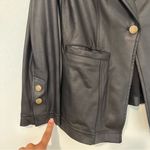 Clara Sun Woo Vegan Leather Blazer Black Photo 3