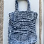 Old Navy Periwinkle Straw Tote Bag Photo 0