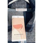 KIRUNDO‎ Black White Women's Flannel Plaid Shirts Jacket Shacket Knee Length Photo 3