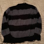ZARA Striped Black and Gray Women's Sweater Photo 4