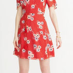 Madewell ‎ Daisy Society Button Wrap Dress Size 4 Red Floral Photo 0