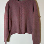 Vintage Haberdasher Tweed Cable Knit Sweater Wool Blend Mauve Large 90s Pink Photo 0
