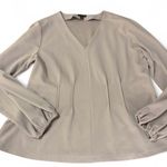 Ann Taylor  Light Lilac Pleated V-Neck Top 
Size Large Photo 0