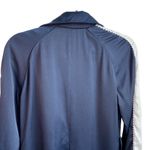 Belle Vere Navy Blue Belted Trench Coat Jacket Unique Sleeves Satin Feel Sz S Photo 11