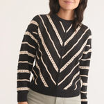 Marine layer  Brooke Black and White Striped Women's Sweater size medium Photo 0