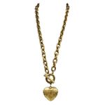 Givenchy 1980s Vintage Puffy Heart Necklace Gold Plated Photo 4