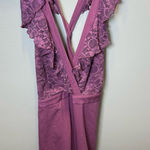 ASOS  NEW Women's‎ Purple Wrap Lace Jumpsuit Wide Leg Size 14 Photo 0