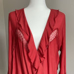 Forever 21 Coral Pink Ruffled Long Sleeve Body Suit Size 2X Photo 0