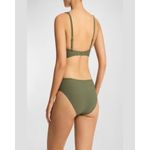 Sea Level Eco Essentials Cross Front Khaki Green Multifit Bra Bikini Top Size 10 Photo 1