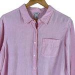 L.L.Bean  100% Linen Button Up Shirt in Pink, Size Medium‎ Photo 1