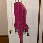 Love Shack Fancy Girard Cardigan Sweater in Winter Berry Size L Photo 3