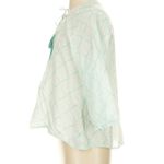 Oliphant Tasseled Diamond Printed Tunic Top Blouse in Teal Size XS Green Photo 4