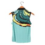 Jamie Sadock Crinkle Sleeveless Abstract Print Zip Chest Golf Tennis Top M Blue Size M Photo 2