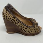 Yellow Box  Animal Print faux fur  Wedges Size 8 Photo 1
