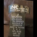 INC International Concepts Black Stretch Pant Asymmetrical Lace Accents Size 2 Photo 4