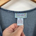 Jane Ashley Vintage  Button Front Denim Jumper Dress Womens Large Blue Cotton Photo 6