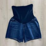 AG Adriano Goldschmied AG maternity denim jean shorts 30 medium blue belly band Photo 0
