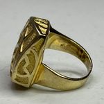 Silver Vermeil Statement Ring Size 6 1/4 925 Italy Bold Modern Jewelry Piece Photo 7