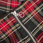 ZARA  High Waist Plaid Red Legging Pants Sz M Photo 4