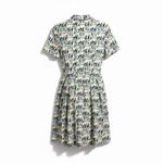 Tory Burch  Figurine Stretch Poplin Shirtdress Abstract Blue White Navy 8 Photo 1