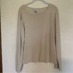 Chico's  Light‎ Beige Gold Metallic XL Long Sleeve Shimmer  Sweater 3 Photo 4