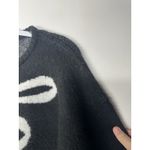 Wild Fable Women’s Cropped Sweater Size Medium Black White Bow Knit Long Sleeve Photo 4