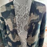 Apt. 9  Longline Cardigan Sweater Jacket Medium Gray Black Camo Print Normcore Photo 7