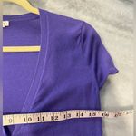 J.Crew Size XS Dark Periwinkle Short Sleeve V Neck Button Front Knit Cardigan Photo 3